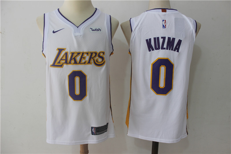 Men Los Angeles Lakers #0 Kuzma White NBA Jerseys->customized ncaa jersey->Custom Jersey